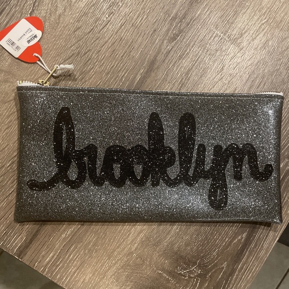 JULIE MOLLO Handmade Silver Glitter Brooklyn Clutch Bag - Picture 1 of 8